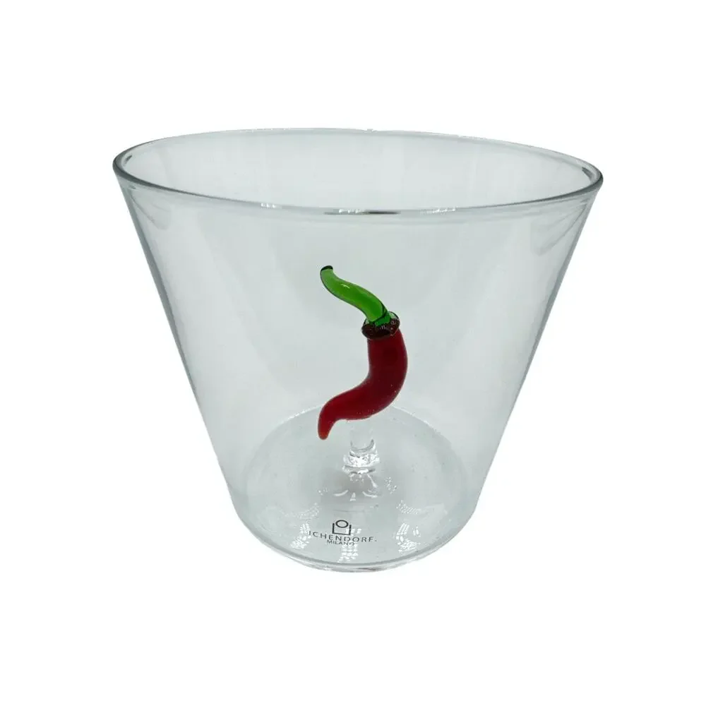 Rare Ichendorf Milano Hand Blown Red Pepper Drinking Glass